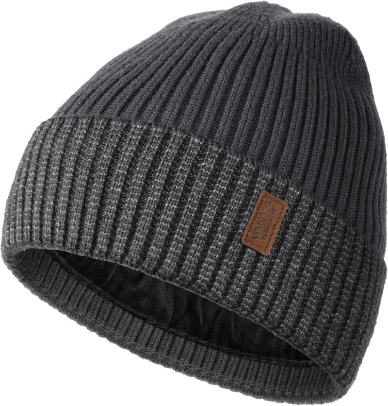 Wmcaps Warm Beanie for Men Women, Fleece Lined Beanie Warm Winter Caps Unisex Fashion Knit Cuffed Cap - Image 1